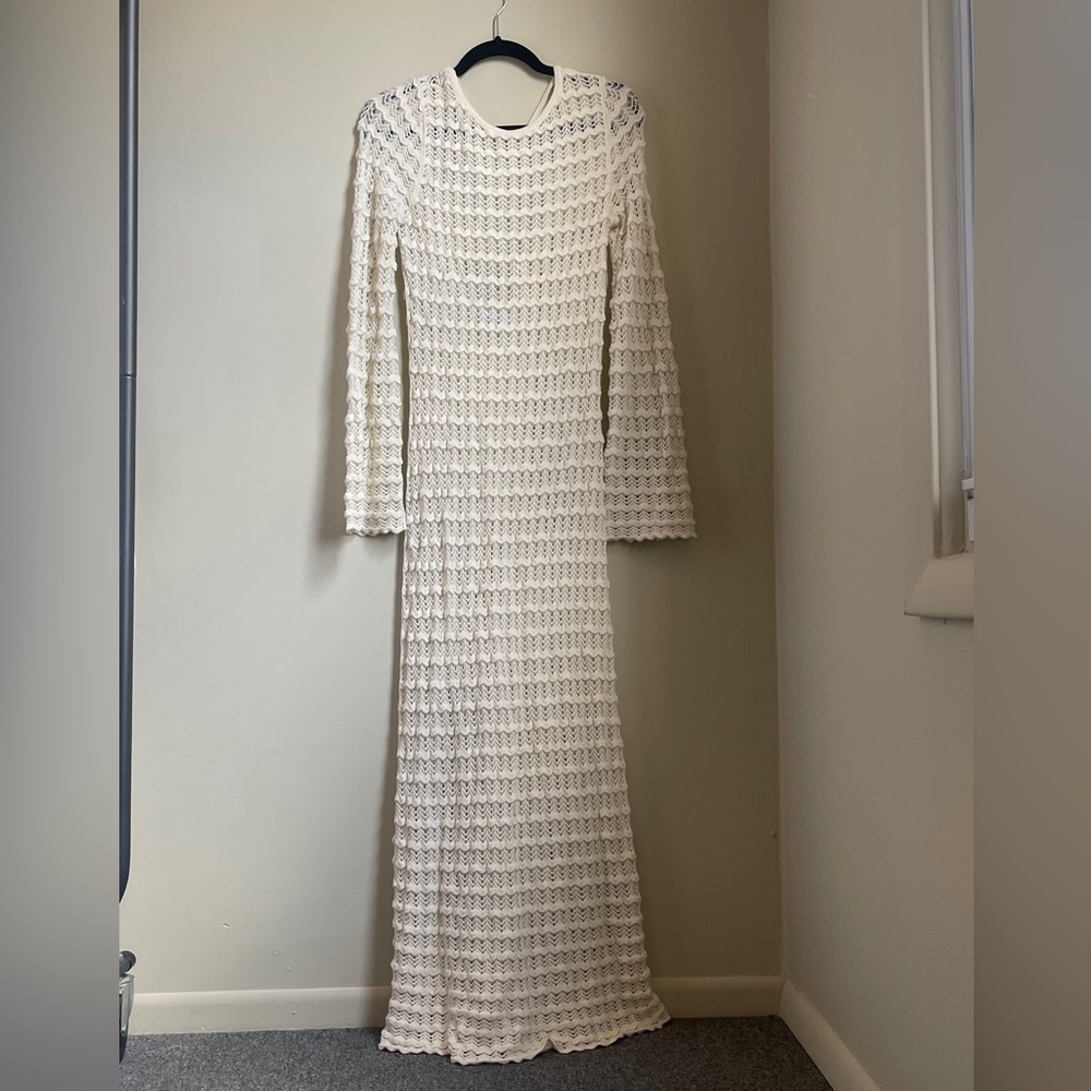 & Other Stories Cream Crochet Maxi Dress size small